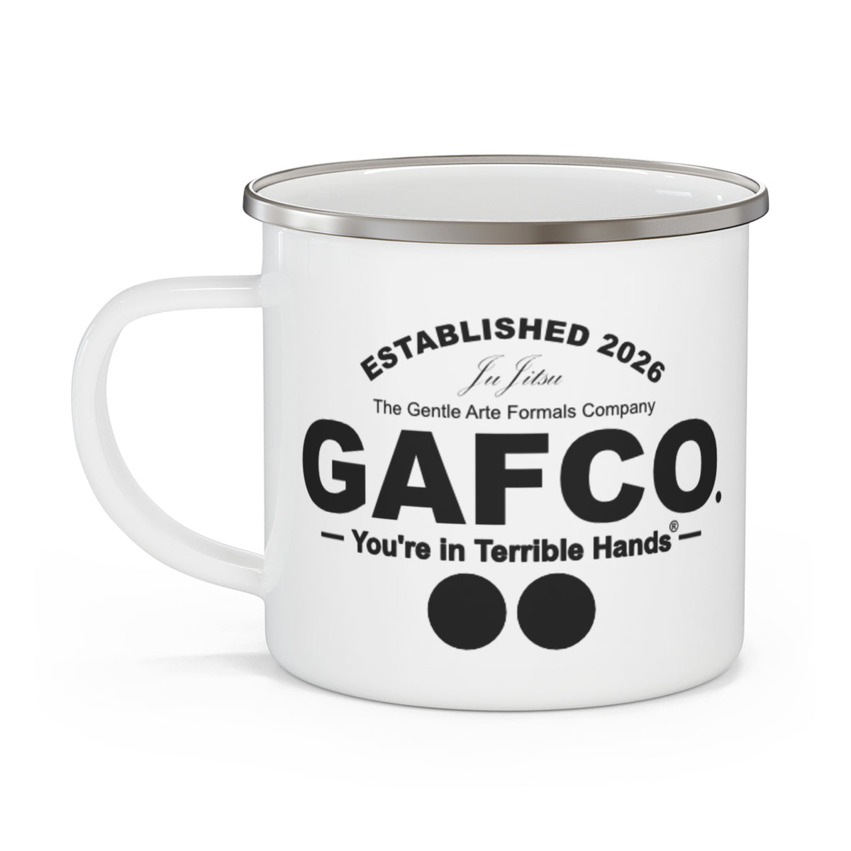 The Chalice of Champions GAFCO. BJJ enamel camping mug