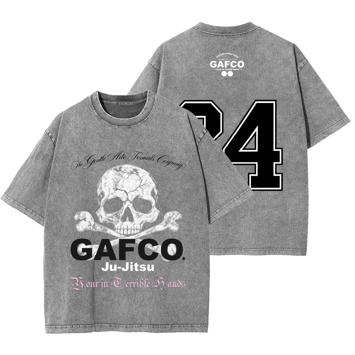 Hard to Kill heavyweight oversized BJJ t-shirt by GAFCO, front view