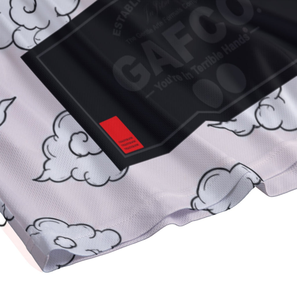 GAFCO mascot pink sky grappling shorts, side view