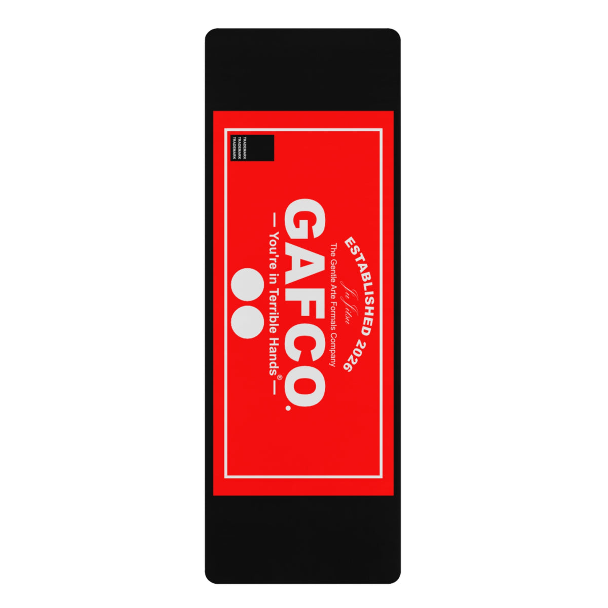 Namaste in Bed Yoga Mat, red and black rubber BJJ mobility mat by GAFCO.